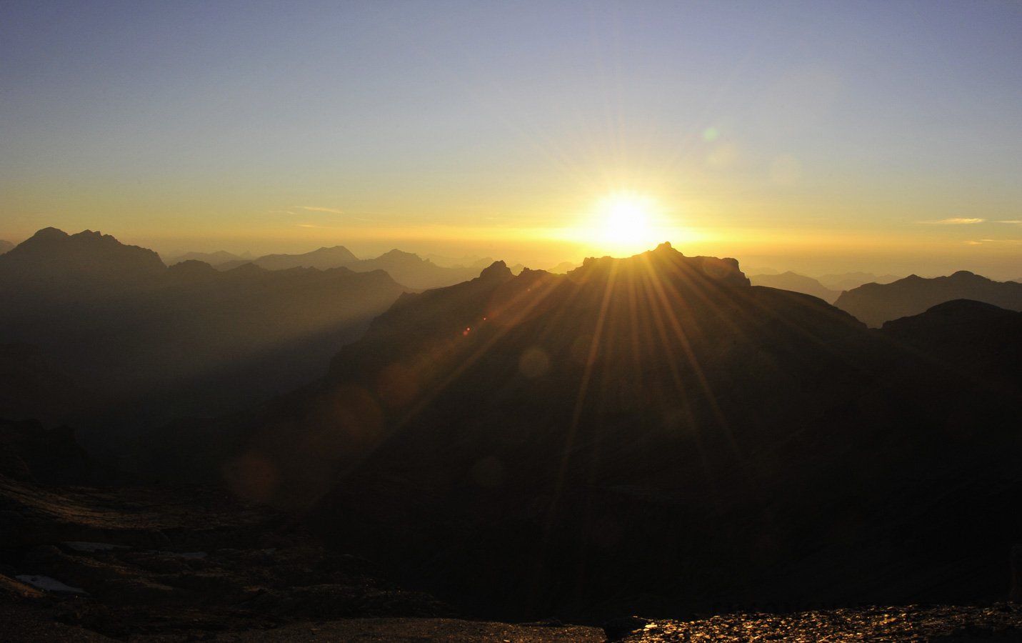 Sunset at 2840 m above sea 